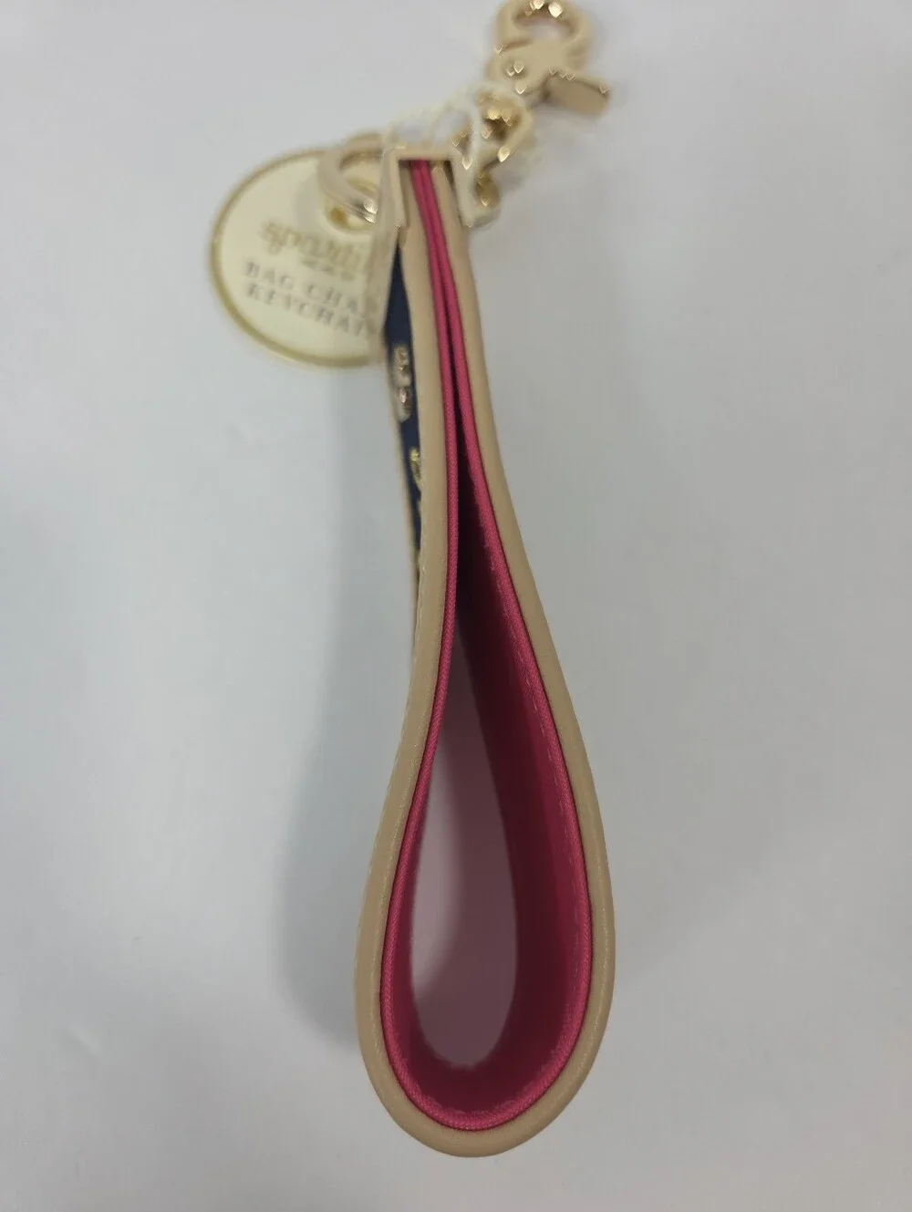 Spartina 449 Grab N Go Keychain Bag Charm Embroidered Anchor Navy NEW